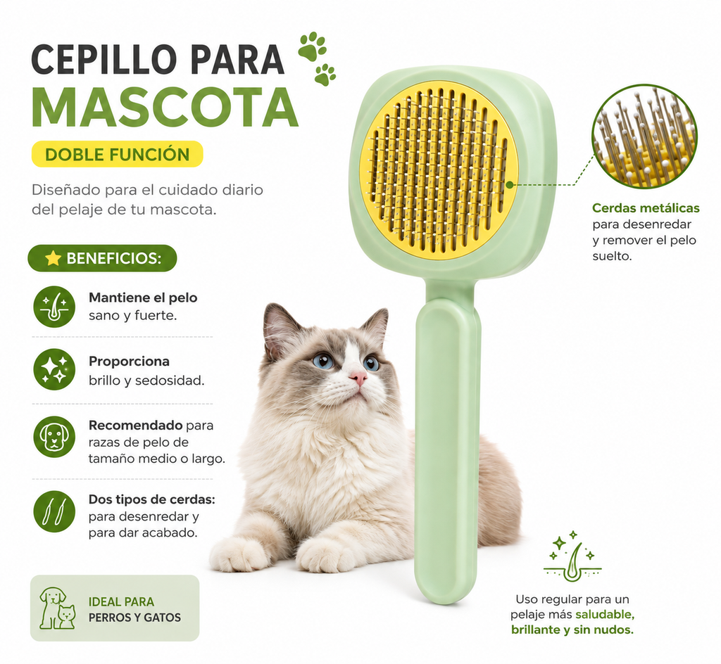 Cepillo Para Mascota Quita Pelo