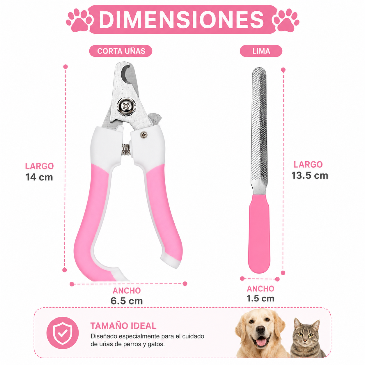 Cortador De Uñas + 1 Pieza De Lima Para Mascotas