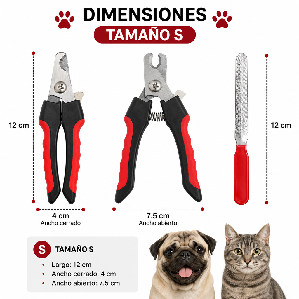 Cortador De Uñas Grande Con Lima Para Mascotas