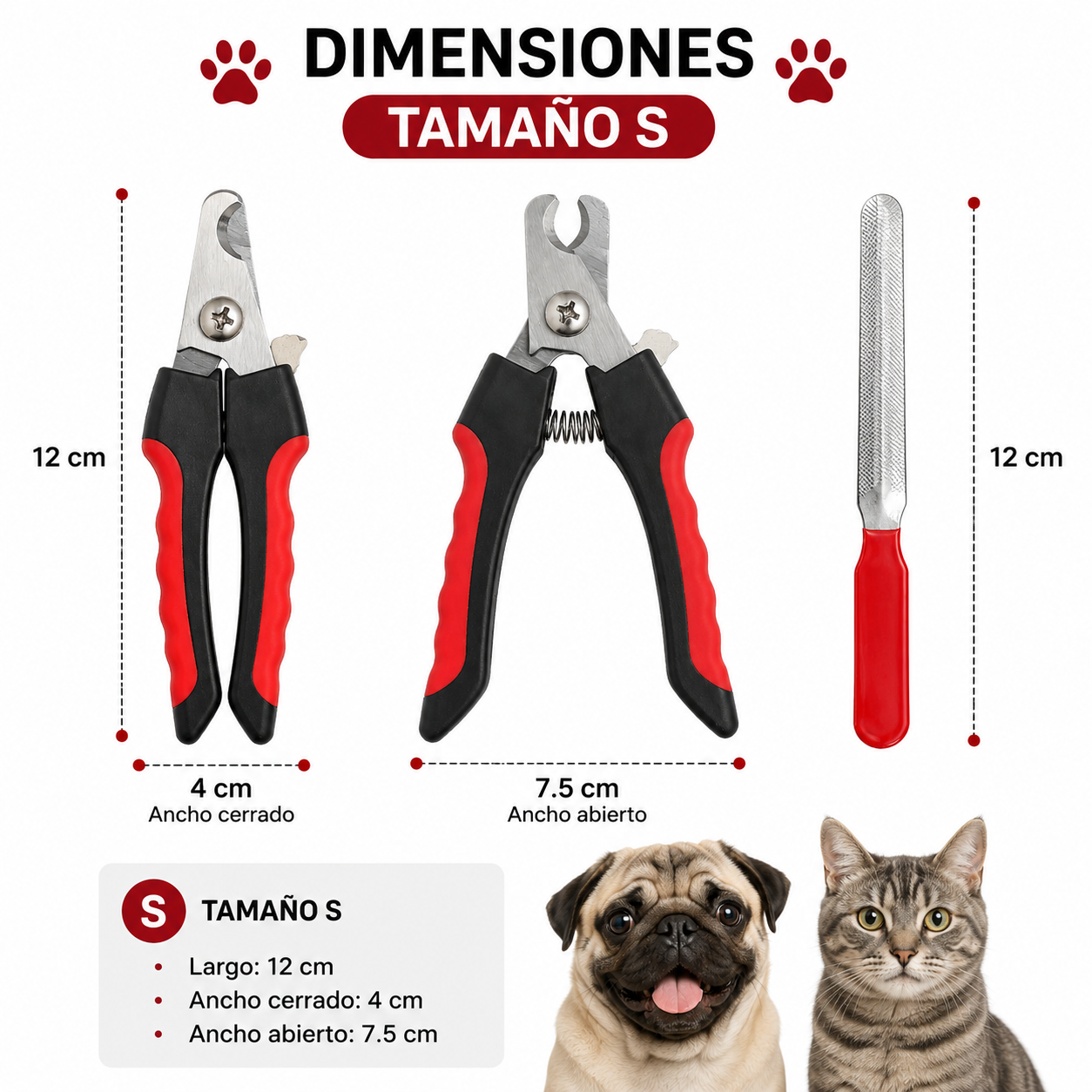 Cortador De Uñas Grande Con Lima Para Mascotas