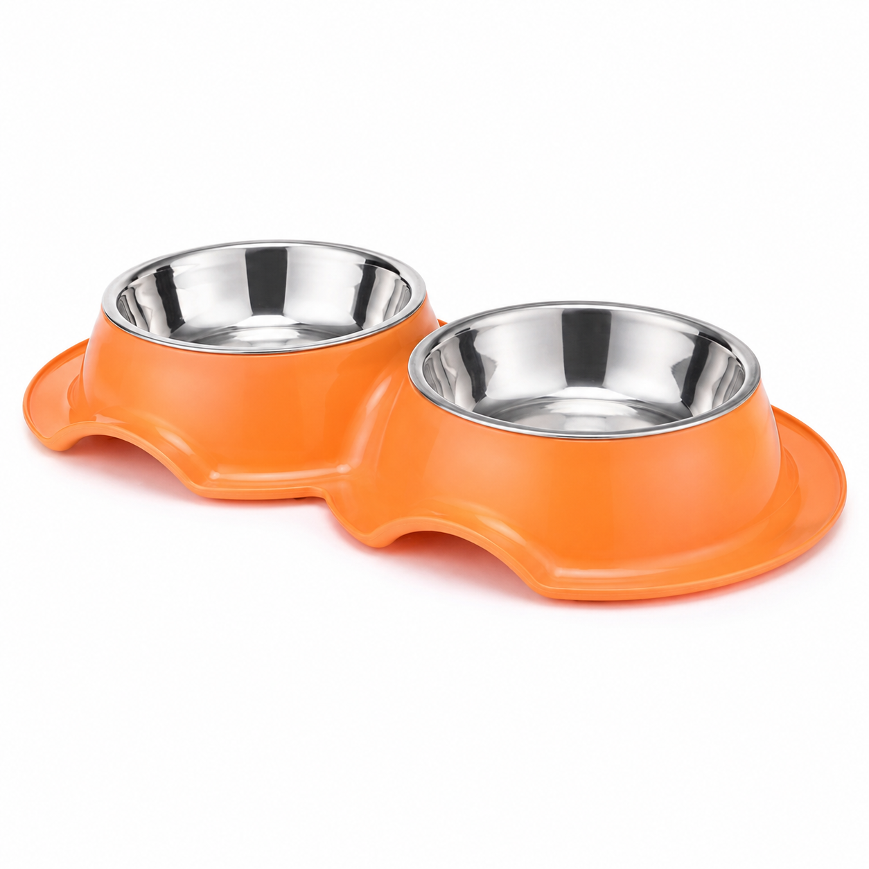 Tazon Doble Chico Para Mascota Con 1 Plato de Acero Inoxidable