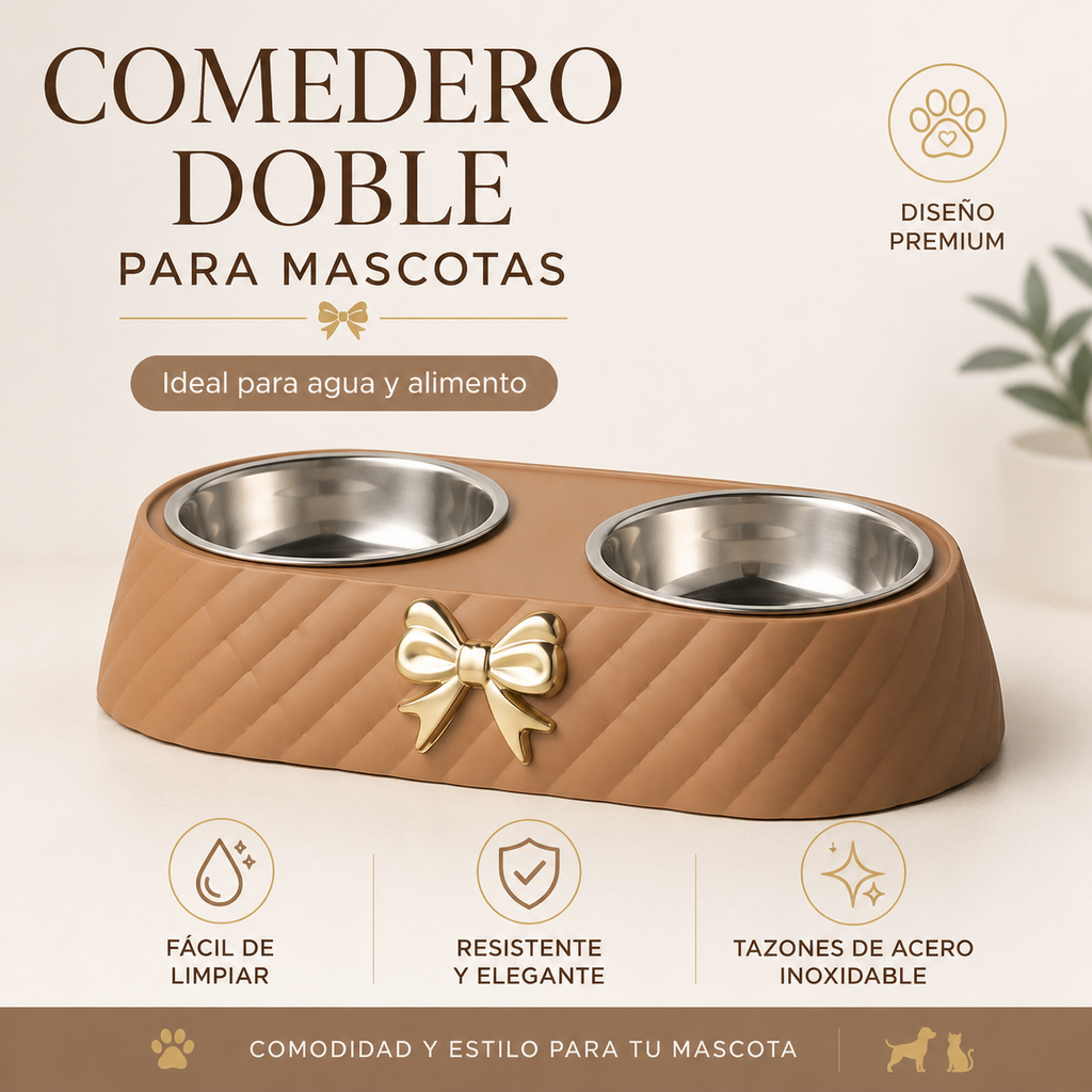 Tazón Doble Chico Para Mascota