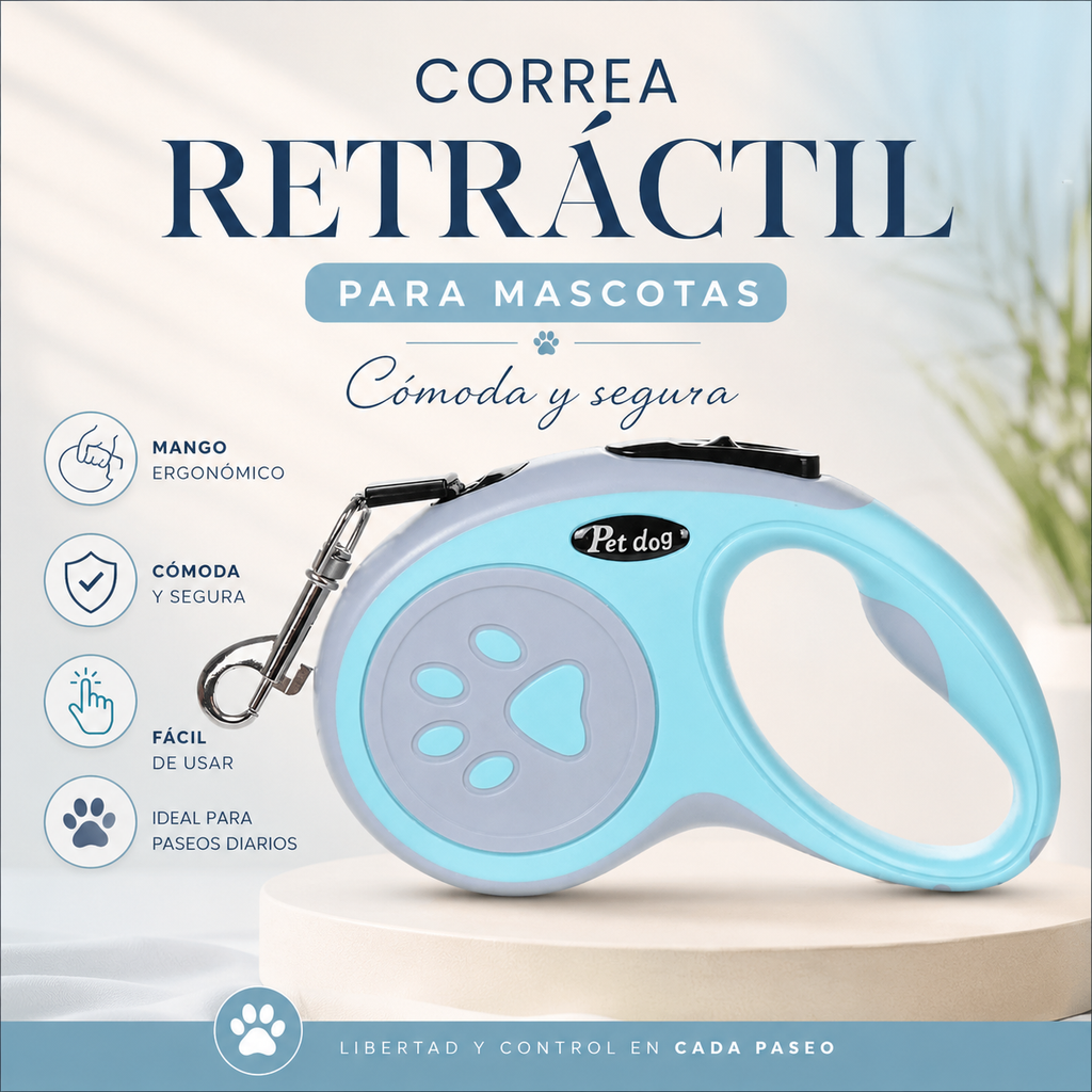 Correa Retráctil de 5 metros Para Mascota