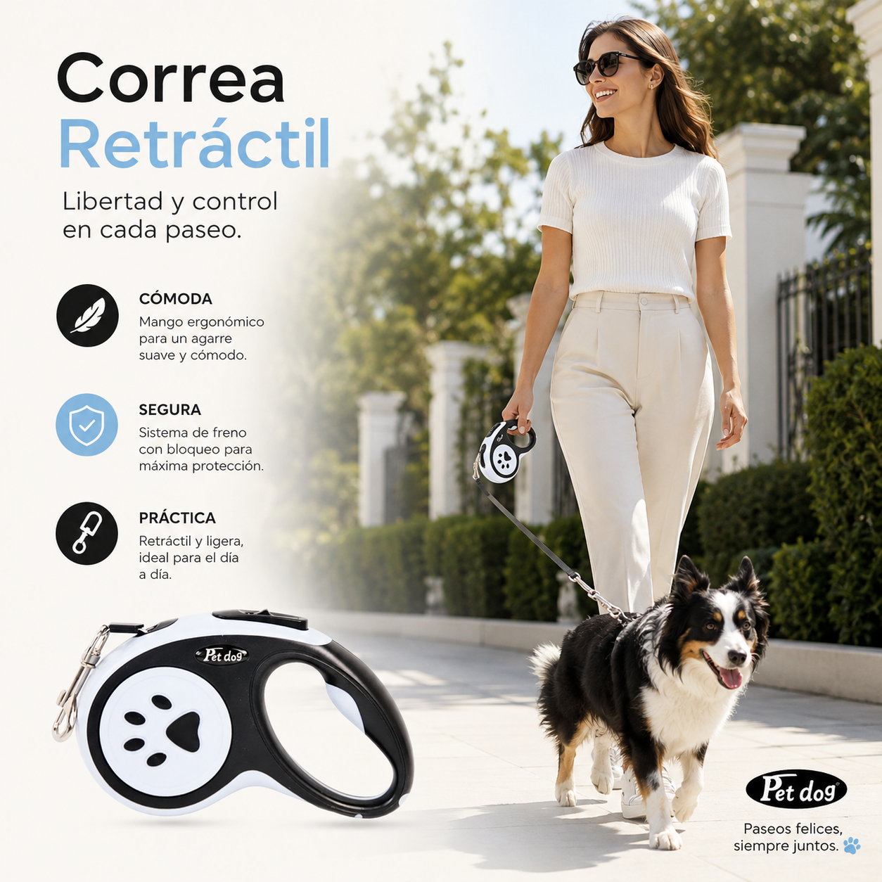 Correa Retráctil de 5 metros Para Mascota