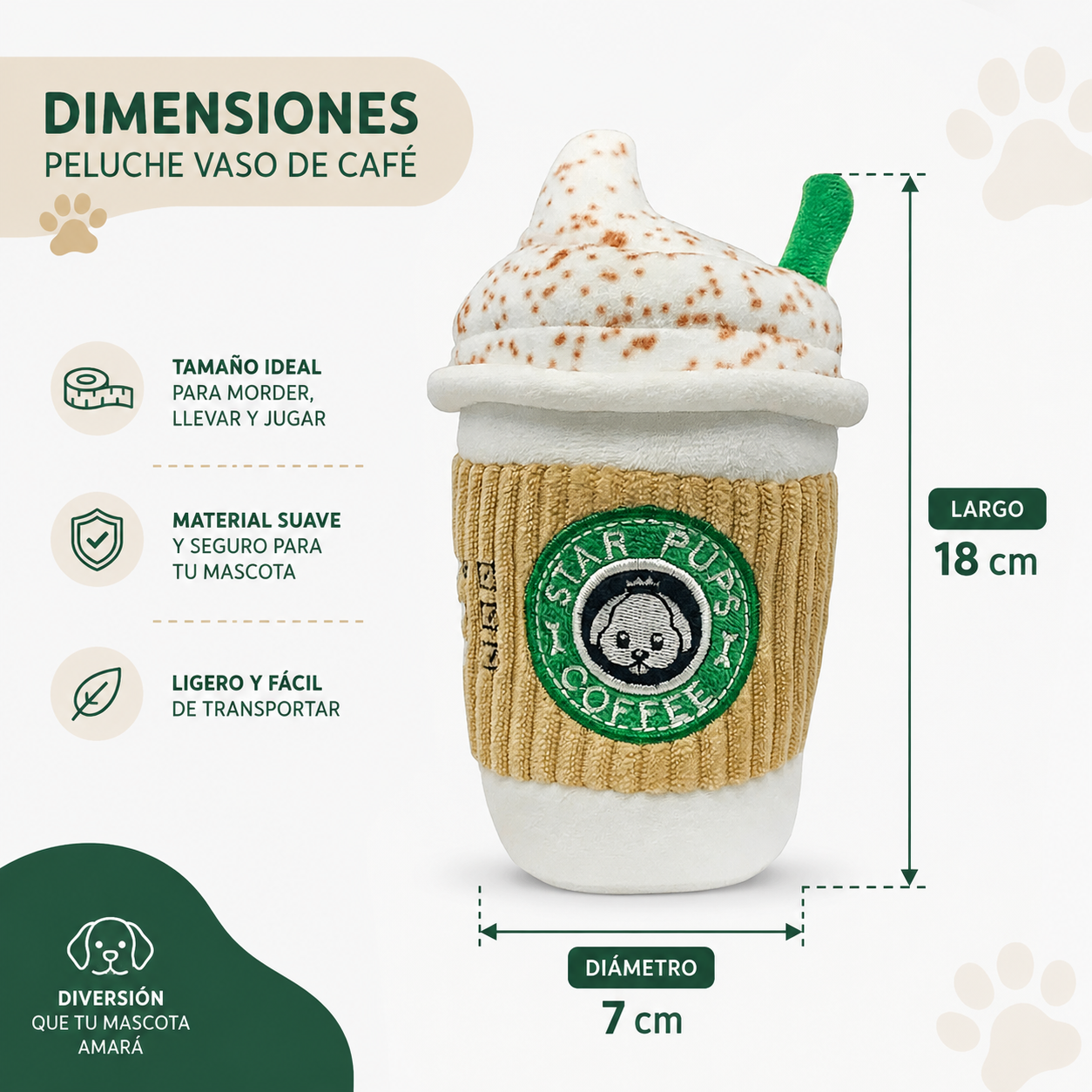 Juguete De Peluche Para Mascota Con Sonido Diseño Star Pups