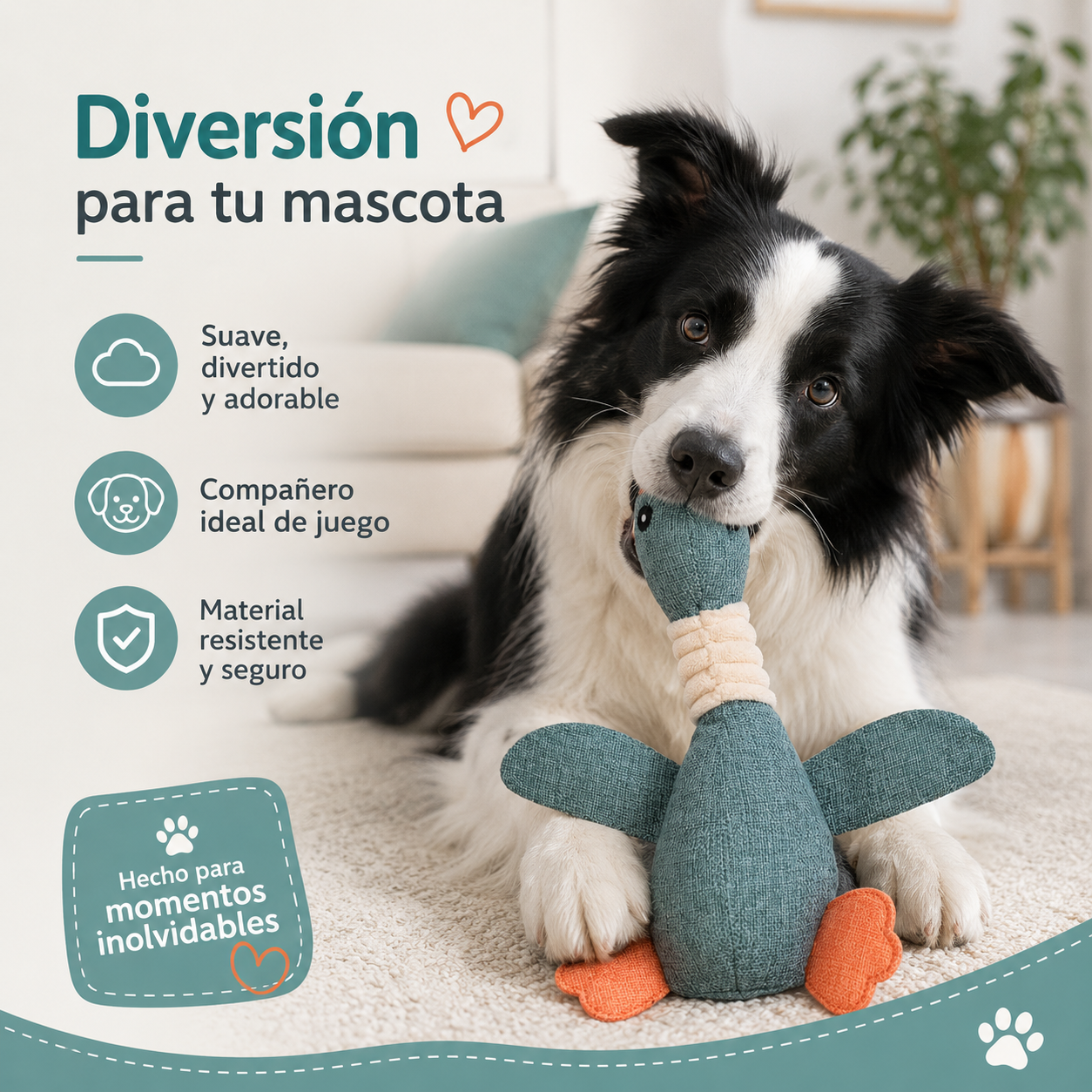 Juguete De Peluche Con Diseño De Pato Para Mascota Con Sonido
