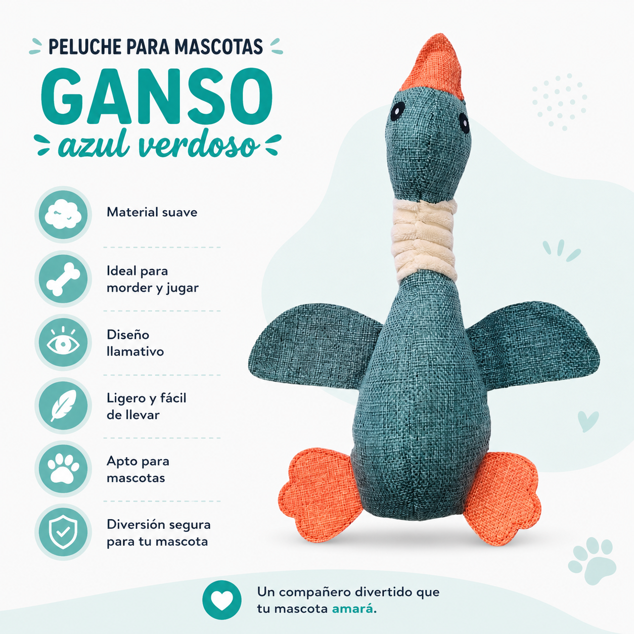 Juguete De Peluche Con Diseño De Pato Para Mascota Con Sonido