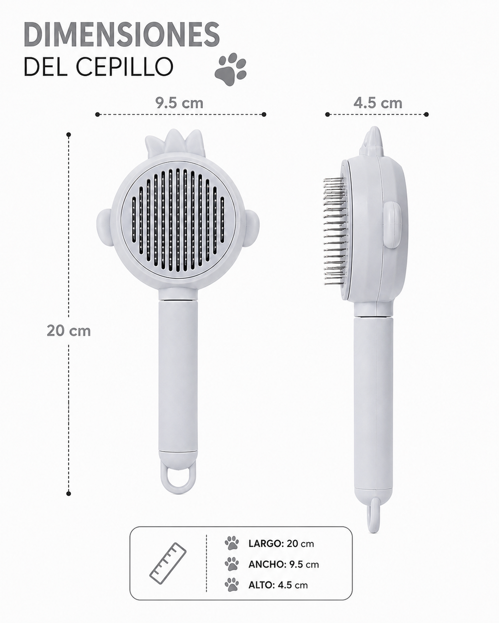 Cepillo Para Mascota Quita Pelo Cerdas De Metal