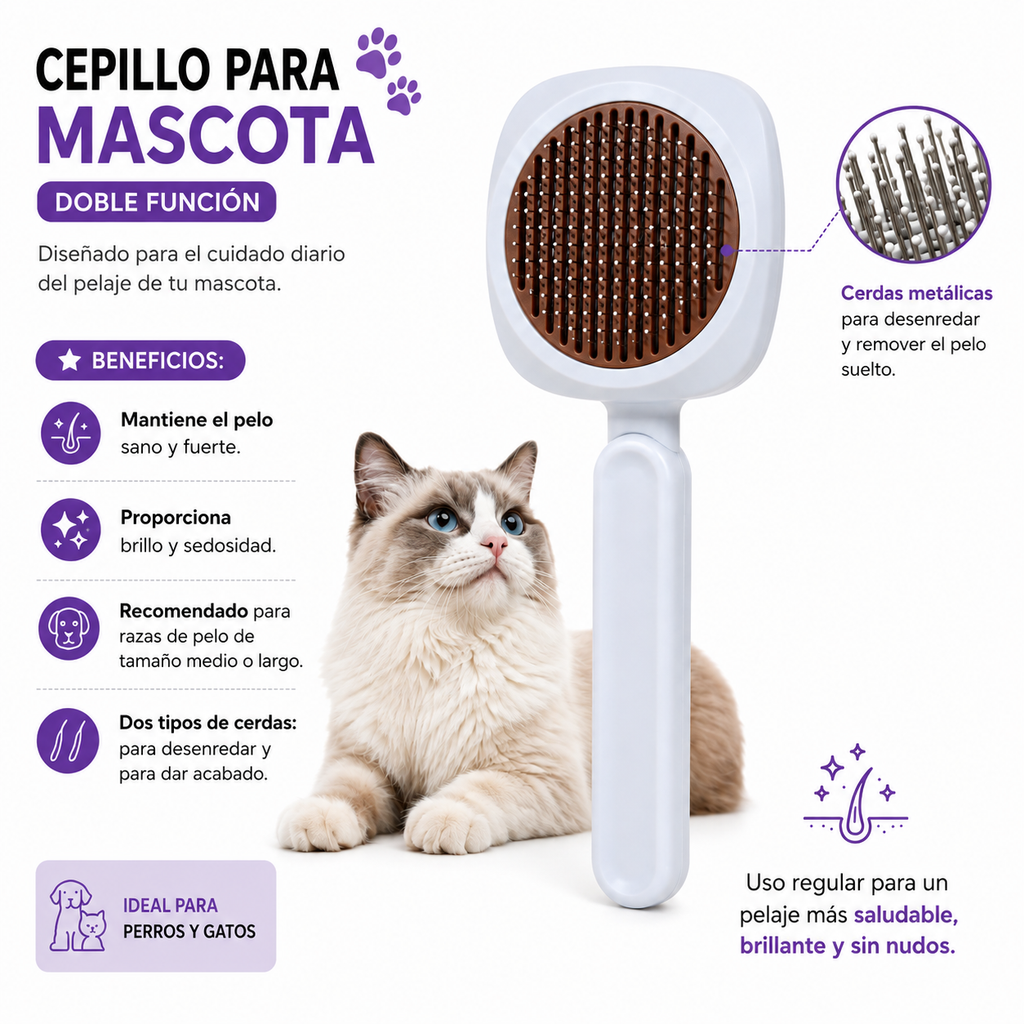Cepillo Para Mascota Quita Pelo