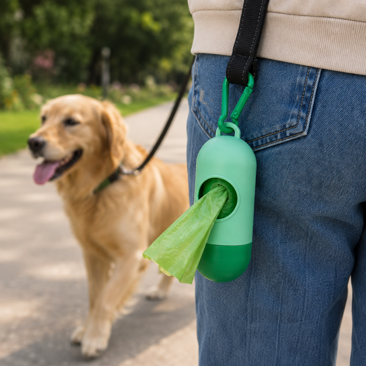 Dispensador De Rollo Diseño "Pildora" + 1 Rollo De Bolsas Para Mascota